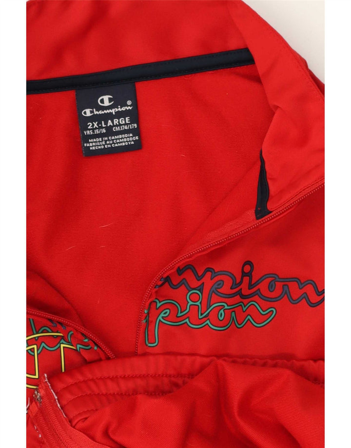 Chłopięca bluza dresowa Champion z grafiką, 15-16 lat, 2XL, czerwona