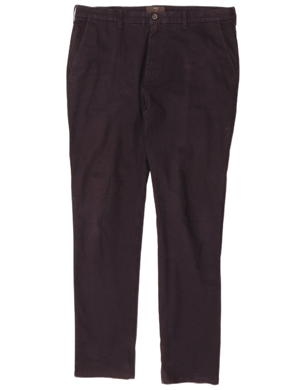 Marks & Spencer Męskie spodnie typu slim chino W38 L35 Granatowa bawełna