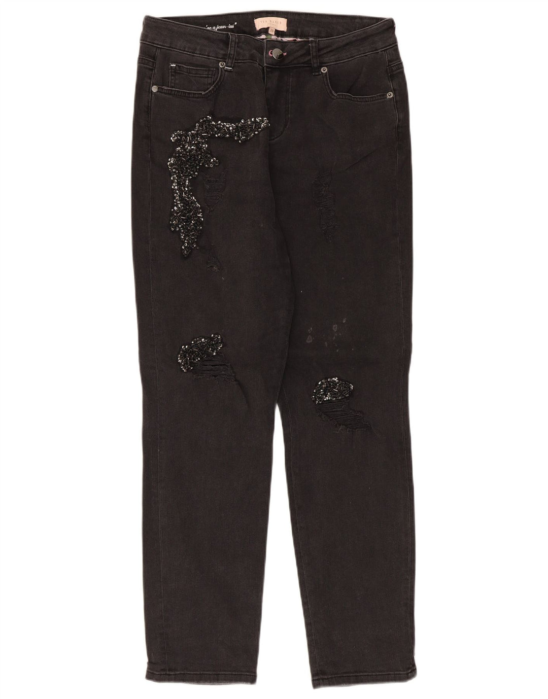 Damskie jeansy Ted Baker w trudnej sytuacji W28 L28, czarne, bawełniane