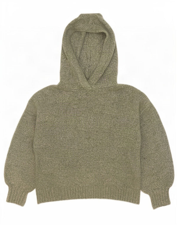 Damski sweter oversize z kapturem Zara UK 14, średni, zielony, nakrapiany