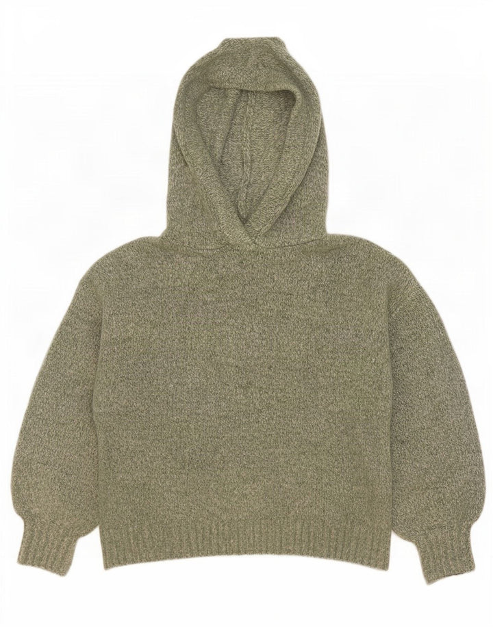Damski sweter oversize z kapturem Zara UK 14, średni, zielony, nakrapiany
