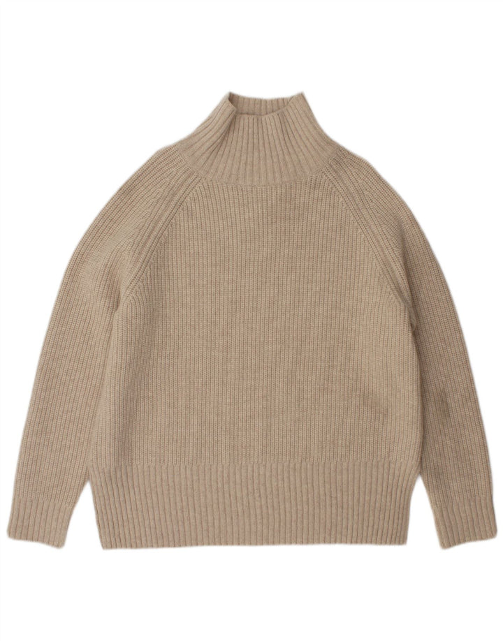 Damski sweter oversize z golfem Zara UK 10 Small Beżowa wełna