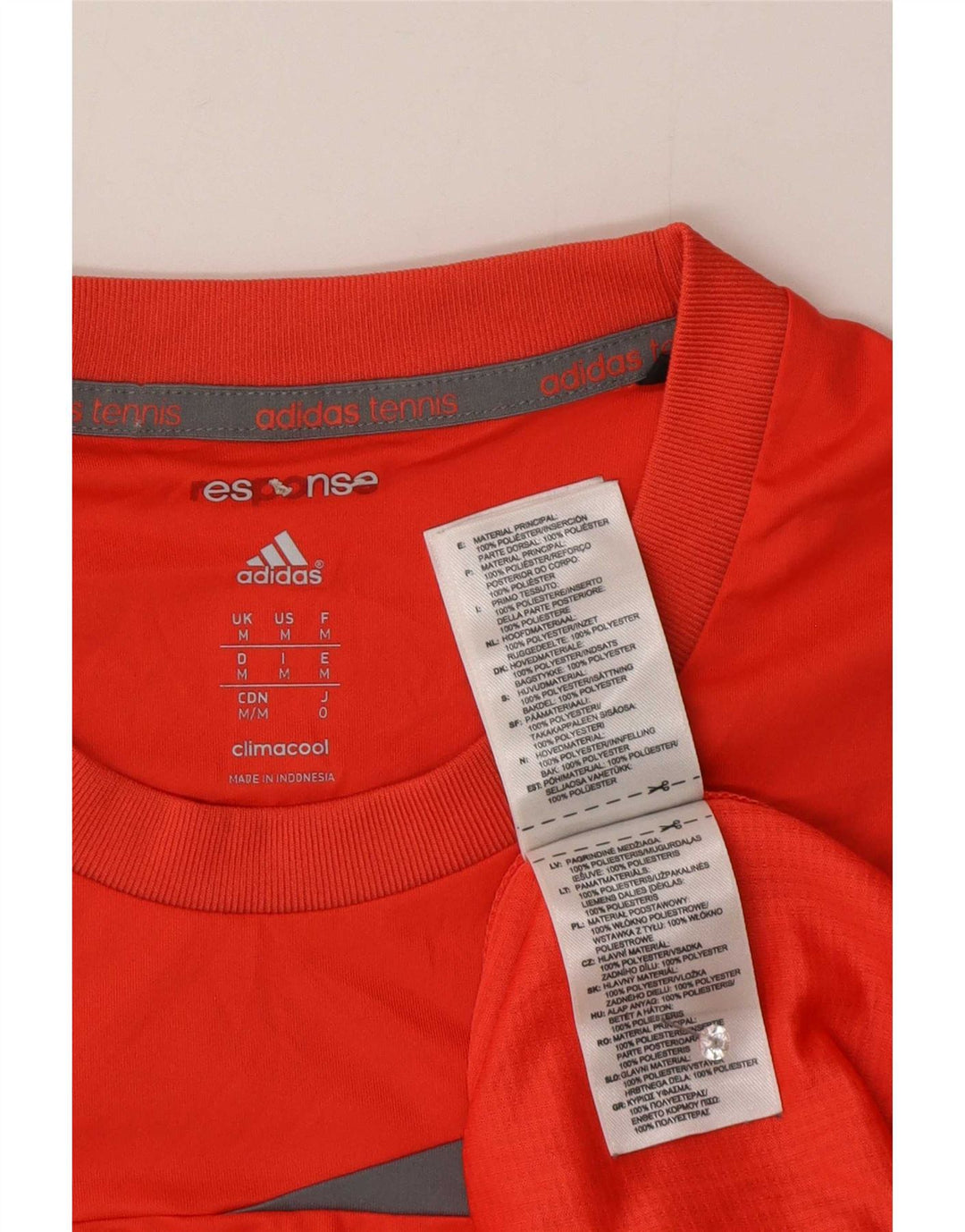 Adidas Męska koszulka Climacool Top z poliestru w kolorze średniej czerwieni