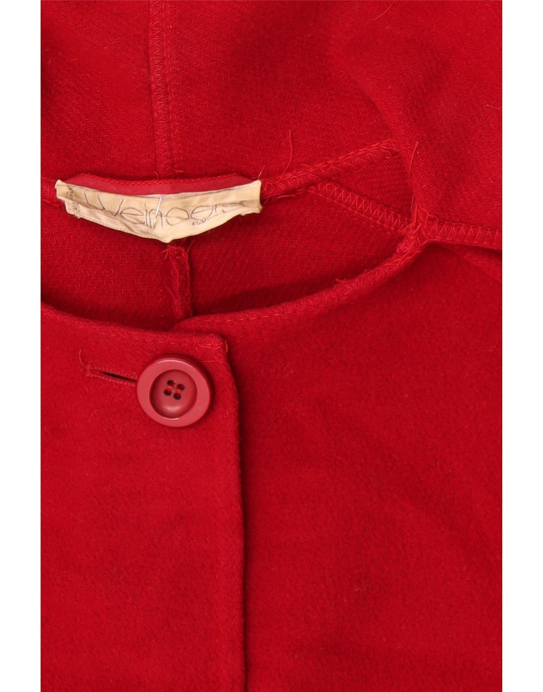 Płaszcz damski w stylu vintage, wiązany z przodu, UK 18 XL, czerwona wełna