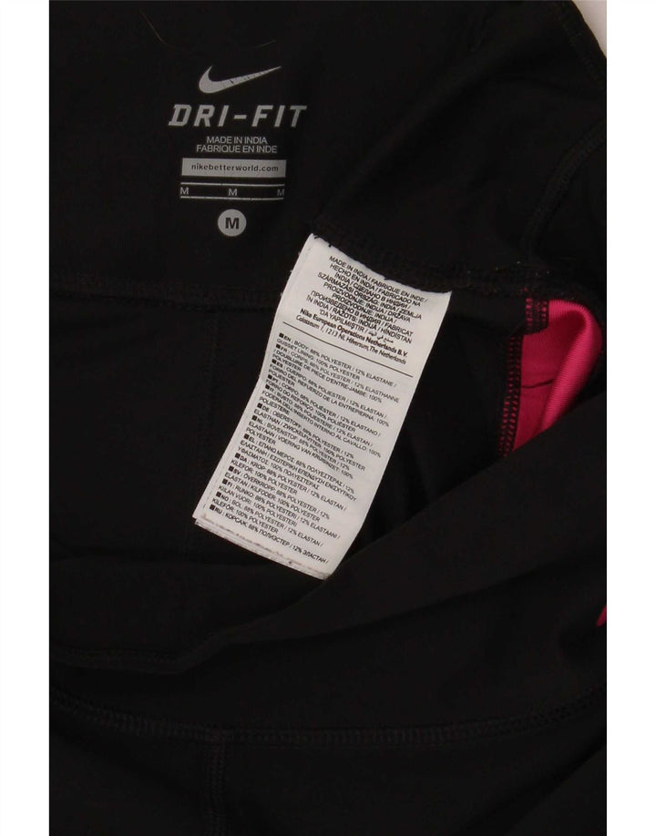 Damskie legginsy Nike Dri Fit Capri UK 14, poliester w kolorze średniej czerni