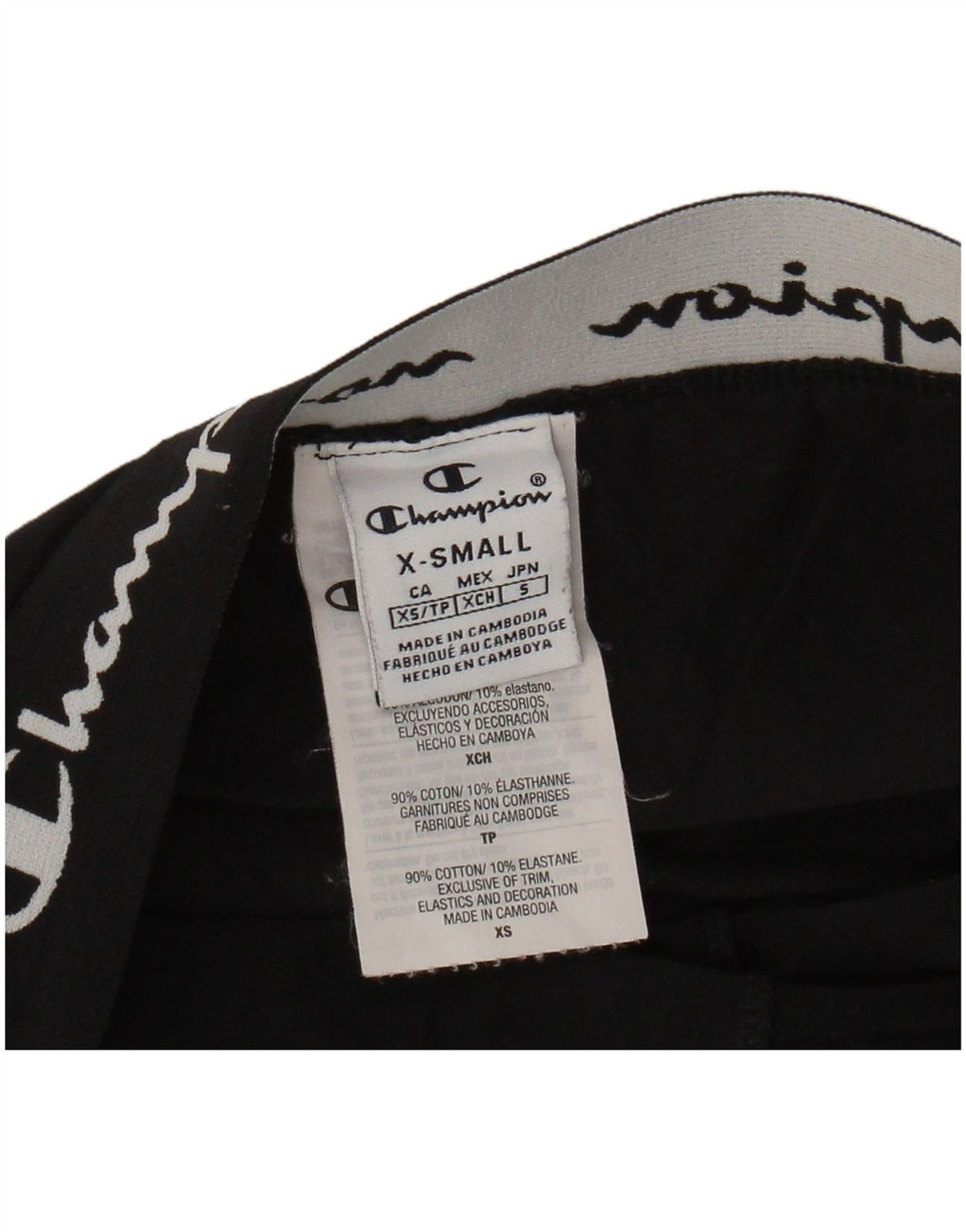 Damskie legginsy CHAMPION Graphic UK 4 XS, czarne, bawełniane