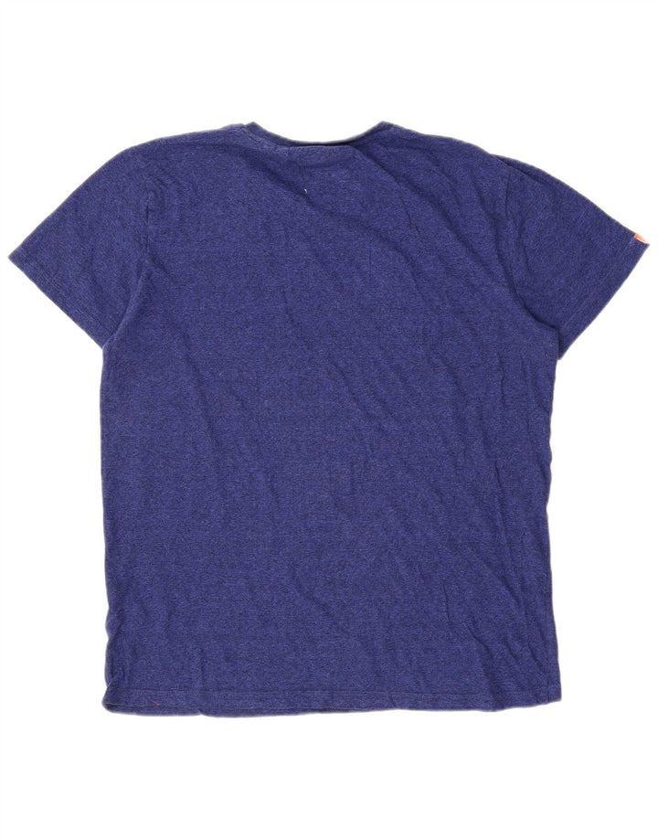 T-shirt męski Superdry Średni, granatowy, bawełniany w cętki