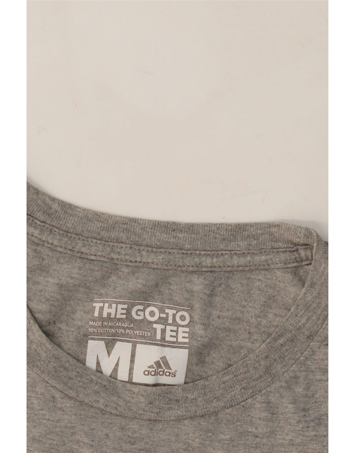 ADIDAS Mens Graphic T-Shirt Top Medium Grey Cotton Vintage Adidas and Second-Hand Adidas from Messina Hembry 