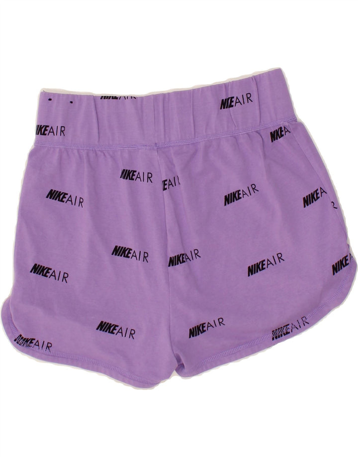NIKE Womens Abstract Pattern Sport Shorts UK 14 Medium  Purple Cotton Vintage Nike and Second-Hand Nike from Messina Hembry 