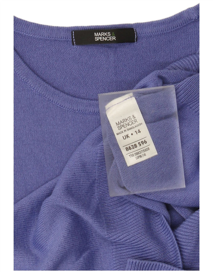 Damski sweter Marks & Spencer z dekoltem w łódkę, UK 14, średni fiolet
