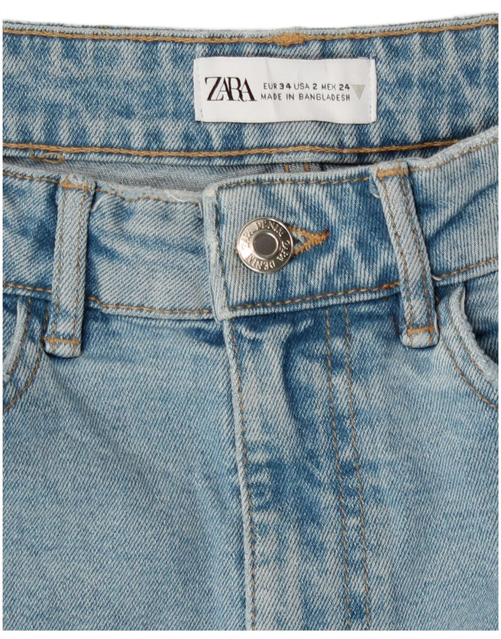 Damskie spodenki jeansowe Zara EU 34 2XS W24 Niebieskie bawełniane