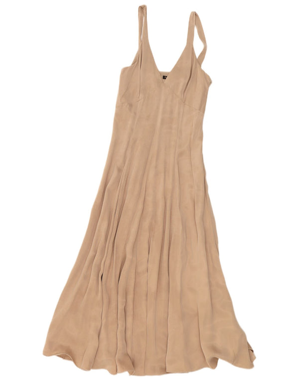 Damska sukienka maxi bez rękawów Massimo Dutti EU 34 2XS beżowy poliester