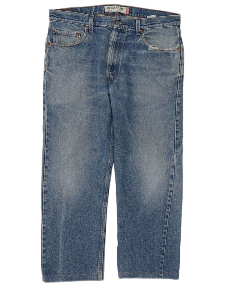 Męskie jeansy Levi's 505 o regularnym kroju W36 L26 Niebieska bawełna