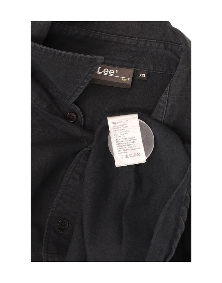 Koszula męska Lee 2XL, czarna, bawełniana
