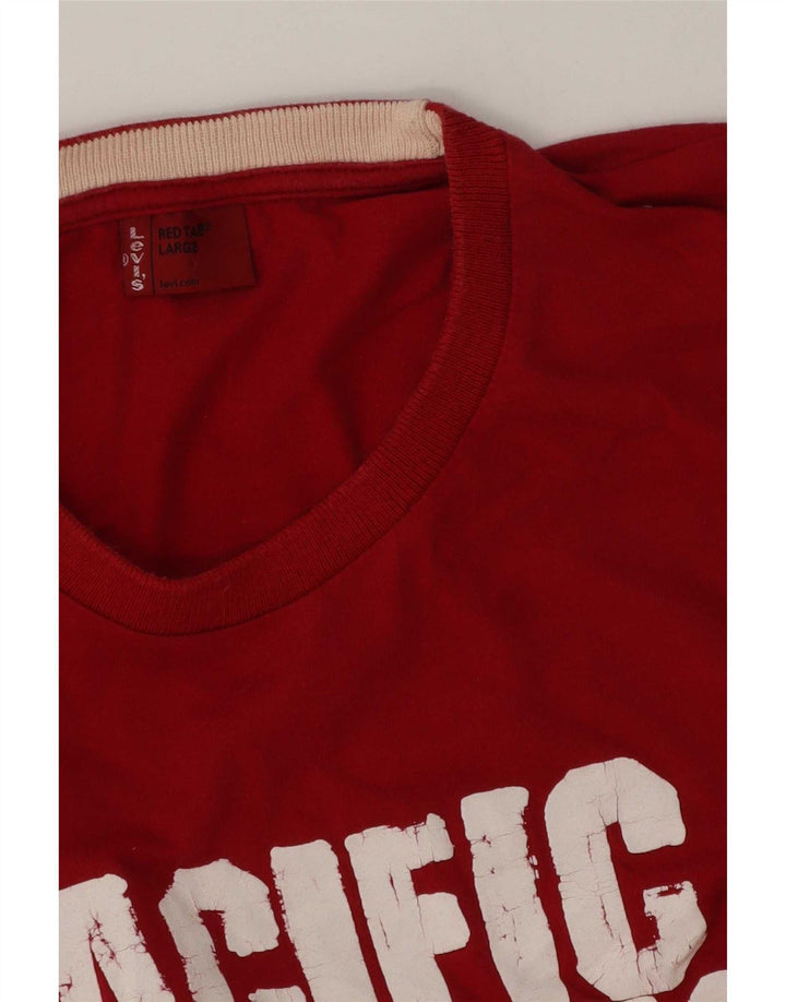 Męski T-shirt z grafiką Levi's, duży, czerwony