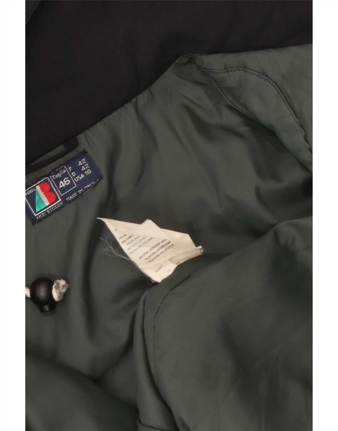 Damska kurtka wiatrówka oversize VINTAGE IT 46 z dużym czarnym nylonem