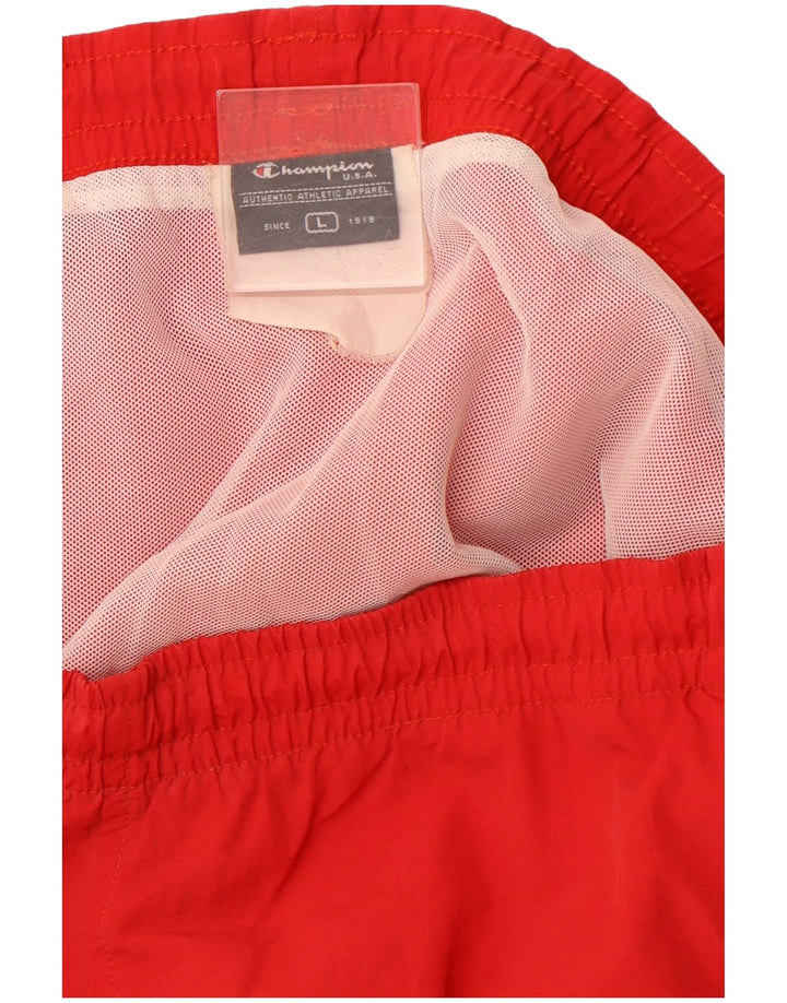 Męskie spodenki kąpielowe CHAMPION, duże, czerwone, z blokami kolorów