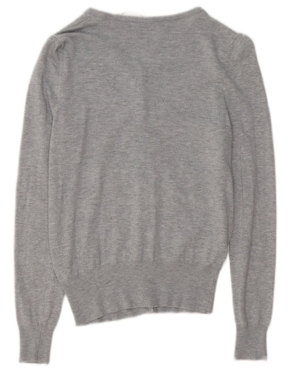 Marks & Spencer Damski sweter rozpinany UK 8 Small, szara, nakrapiana wiskoza