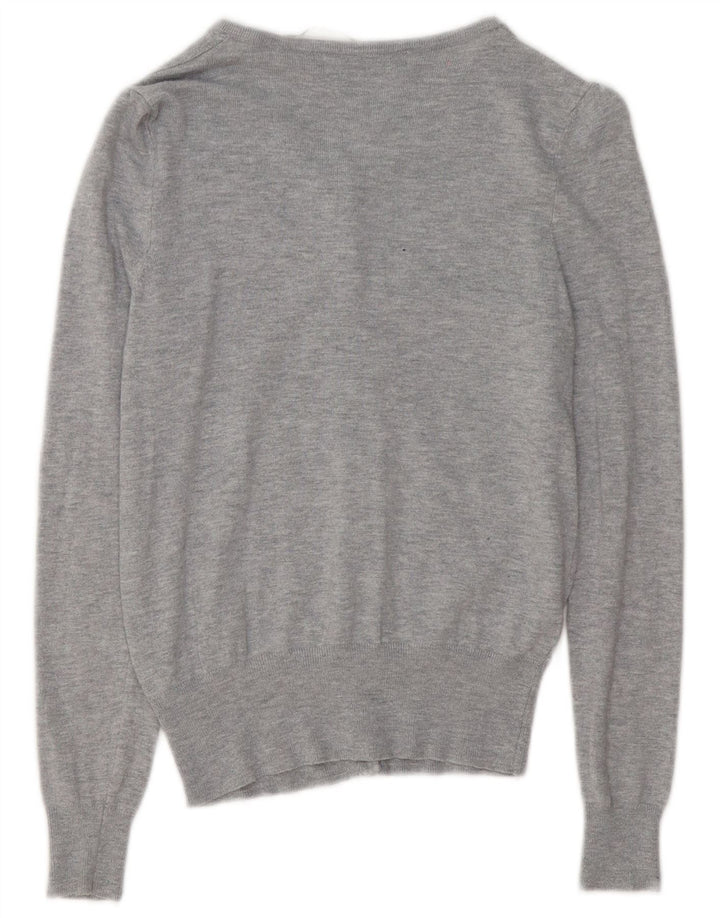 Marks & Spencer Damski sweter rozpinany UK 8 Small, szara, nakrapiana wiskoza