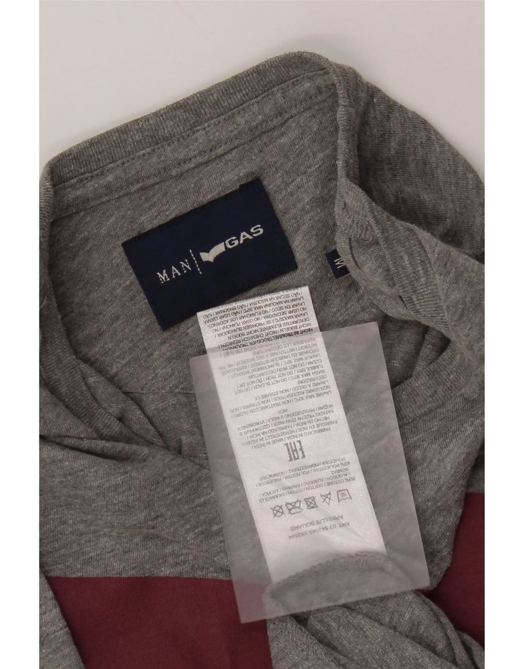 Męska koszulka z grafiką Gas, średnia, szara, bawełniana nakrapiana