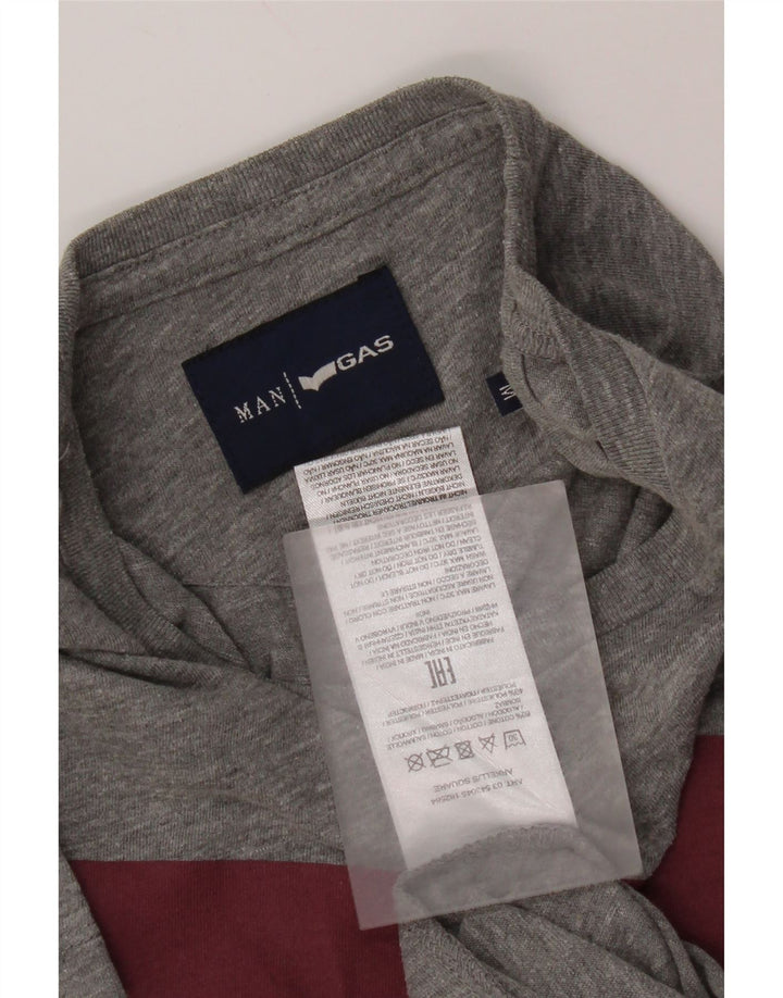 Męska koszulka z grafiką Gas, średnia, szara, bawełniana nakrapiana