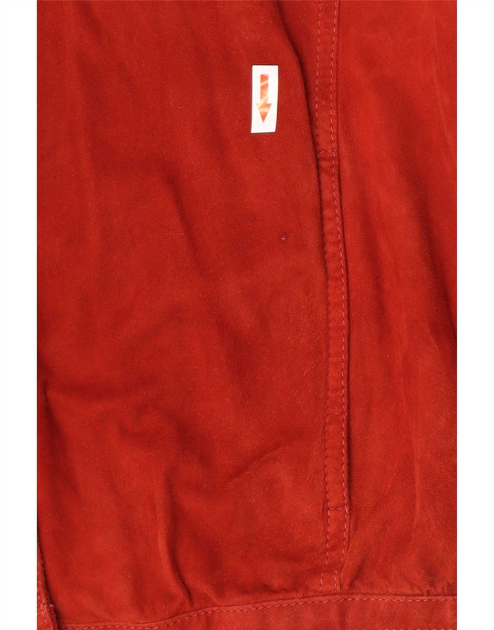 Vintage damska zamszowa kurtka oversize IT 44 w kolorze średniej czerwonej skóry