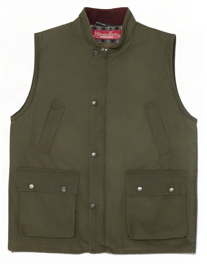 Męska kamizelka użytkowa Vintage UK 38, średnia bawełna khaki