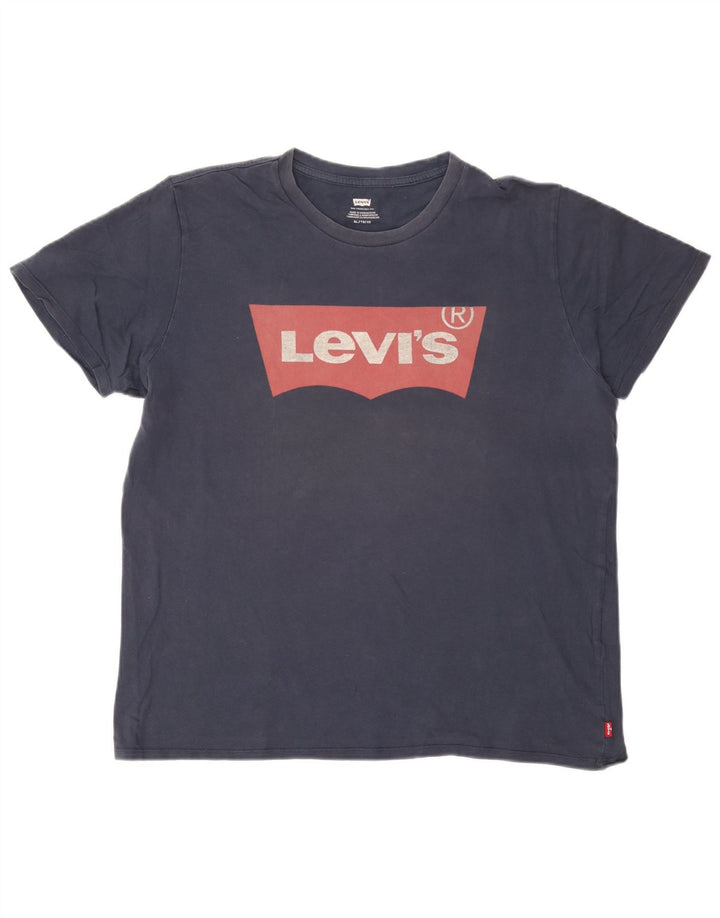 Męska koszulka z grafiką Levi's Top XL, granatowa, bawełniana