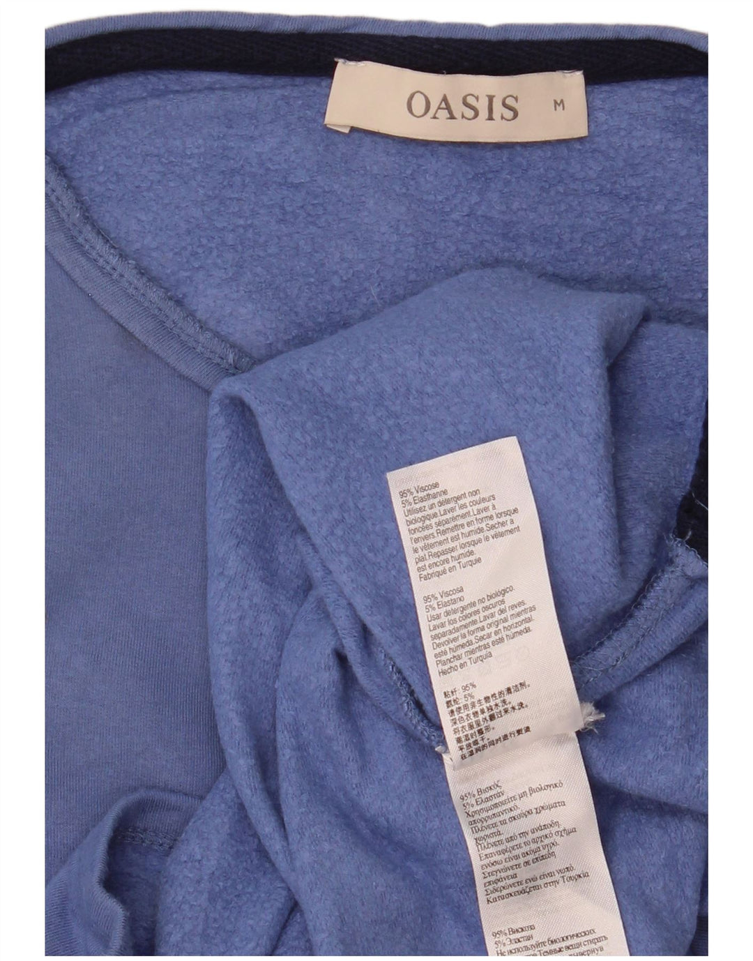 Damska bluza Oasis z abstrakcyjnym wzorem, UK 12, średni niebieski, wiskoza