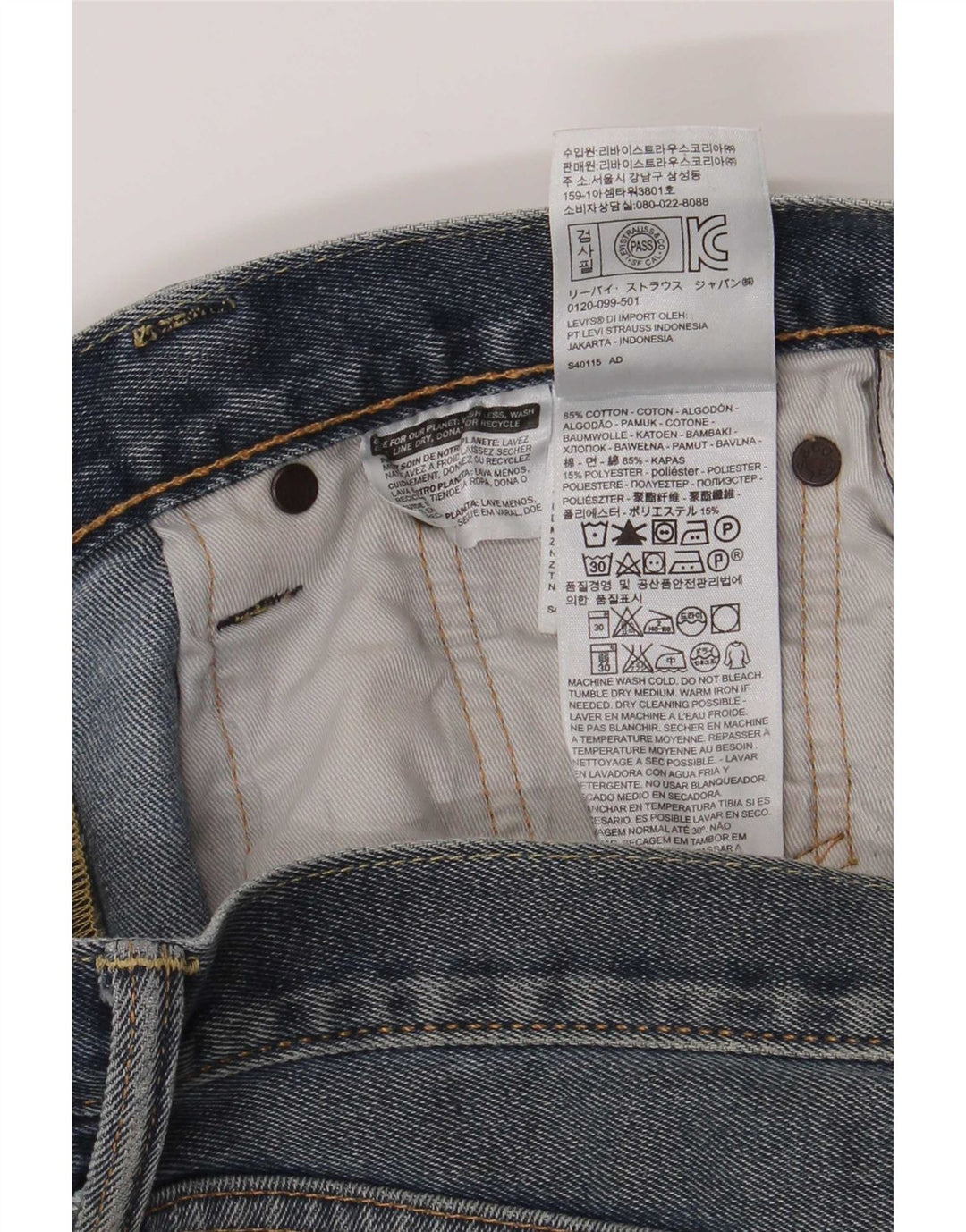 Męskie jeansy Levi's 522 Straight W30 L30 Niebieskie bawełniane
