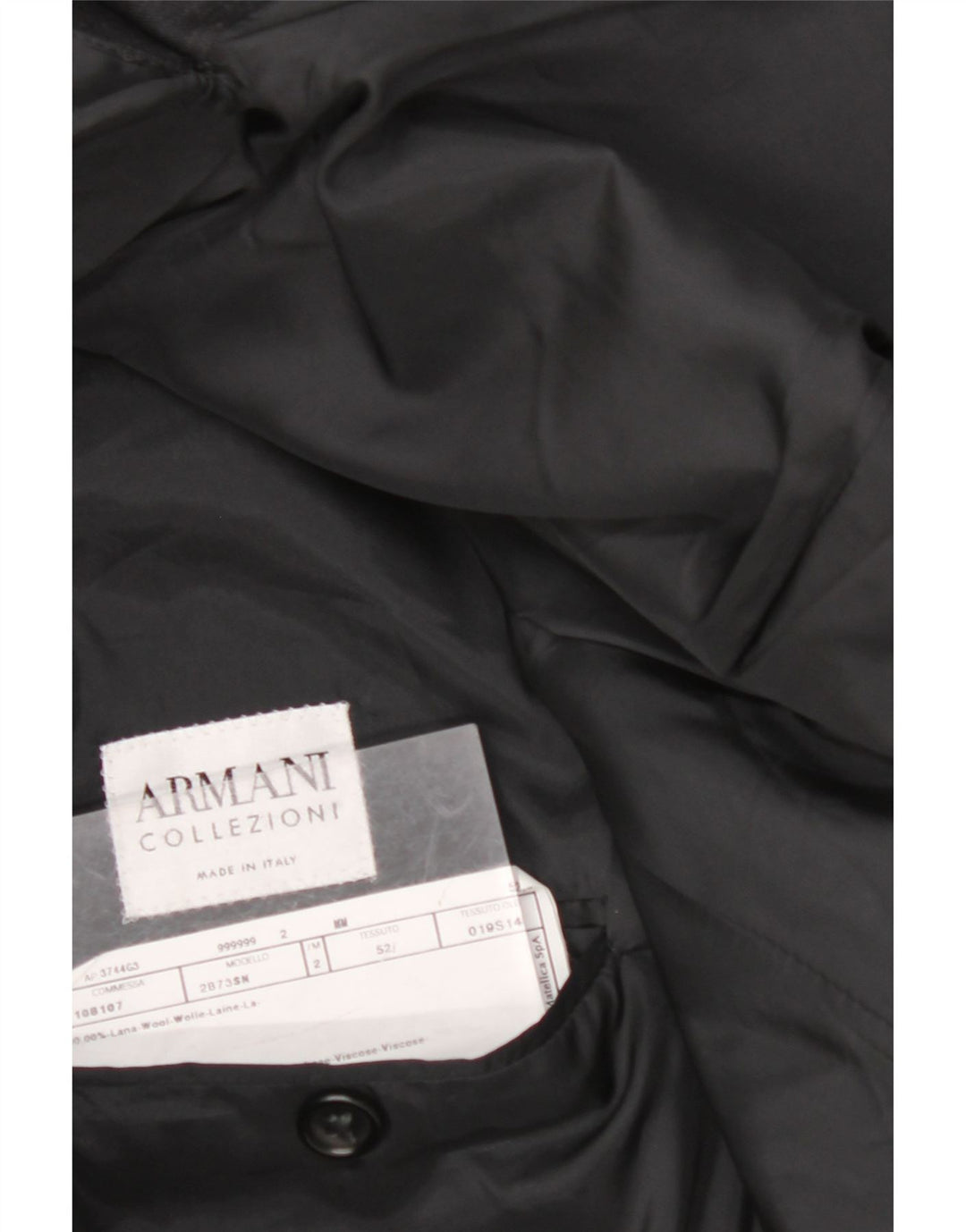 ARMANI COLLEZIONI Męska marynarka zapinana na 3 guziki IT 52 XL Czarna wełniana