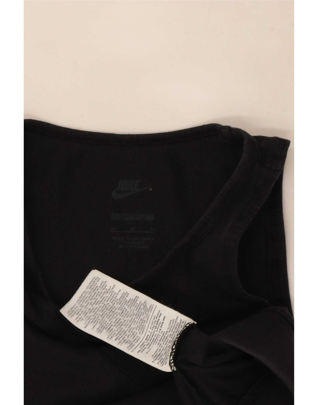 Damski top biustonoszowy Nike UK 12, średni czarny, bawełniany