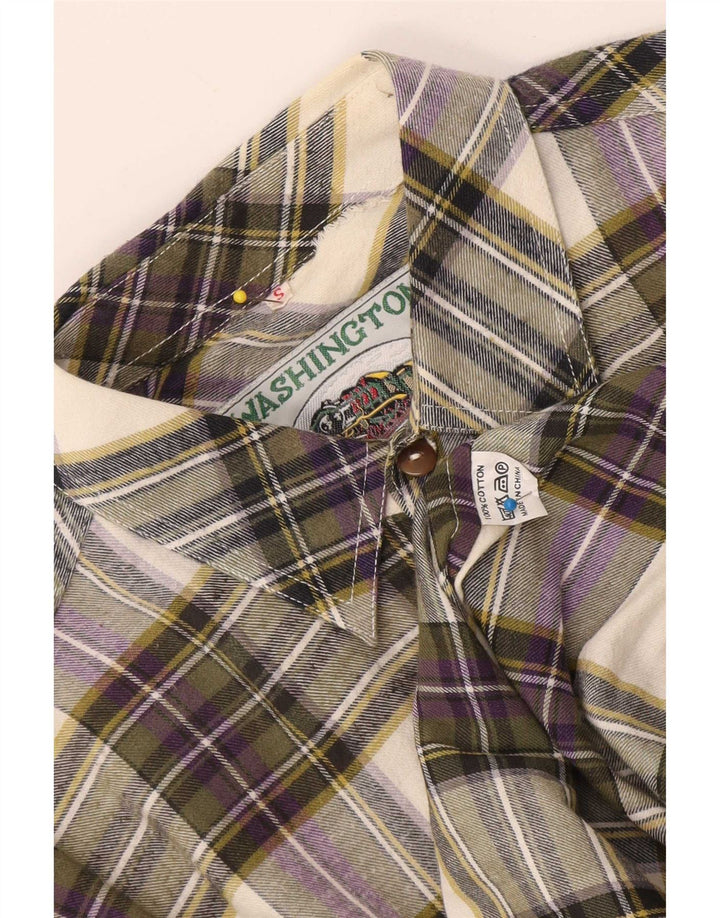 Męska koszula flanelowa w stylu vintage, mała, wielobarwna, bawełniana krata