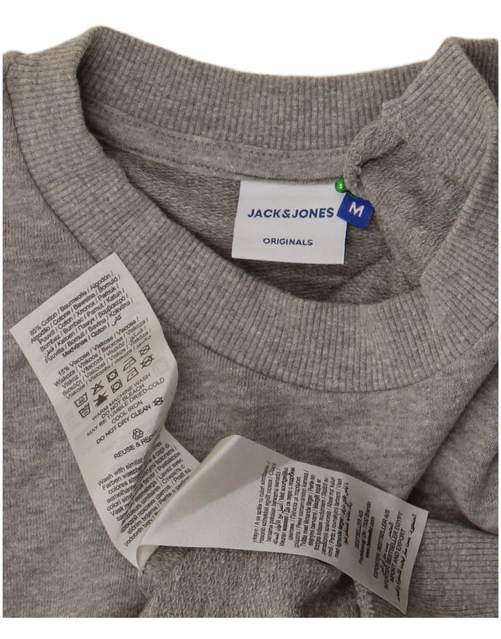 Męska bluza dresowa Jack & Jones, średnioszara, bawełniana w plamki
