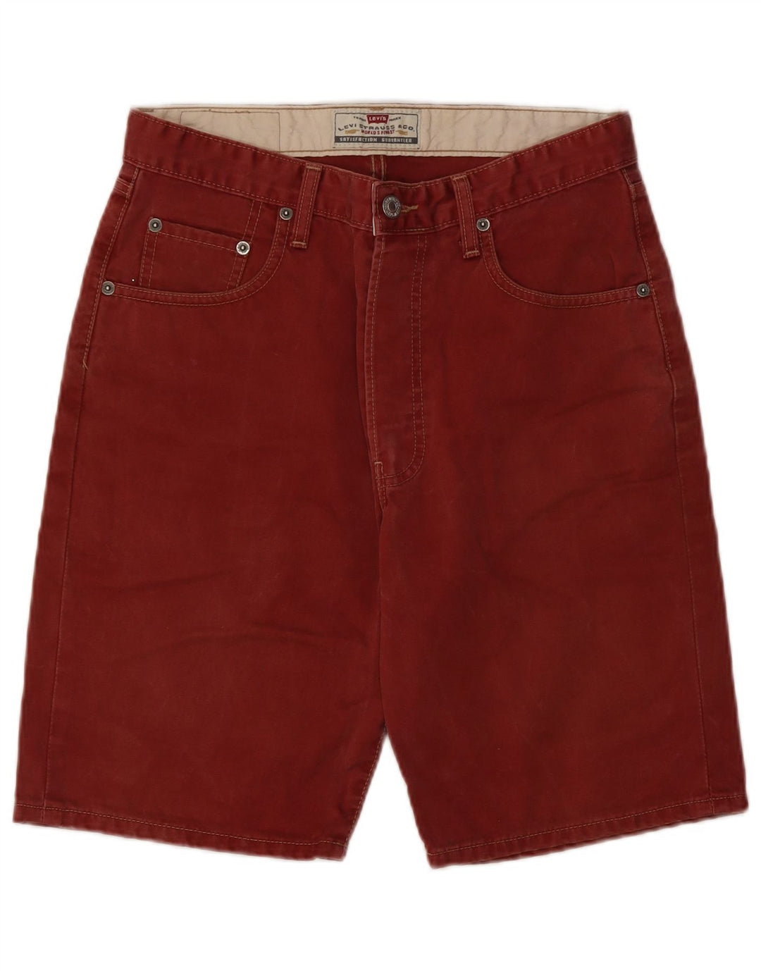 Męskie spodenki jeansowe LEVI'S 476 W31 Średnio czerwone, bawełniane