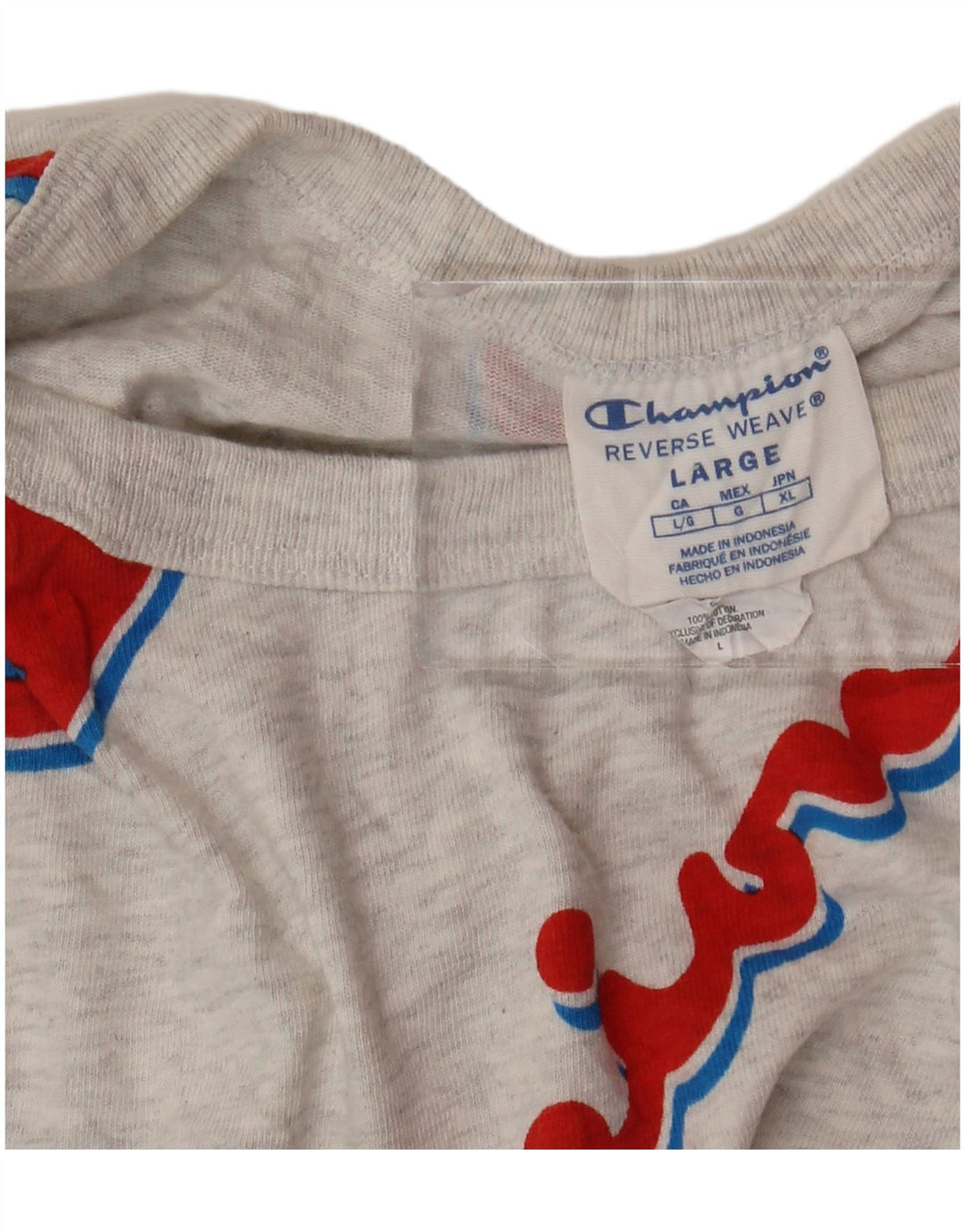 Damska koszulka z krótkim rękawem CHAMPION Reverse Weave Crop Graphic Top UK 16, duża, szara