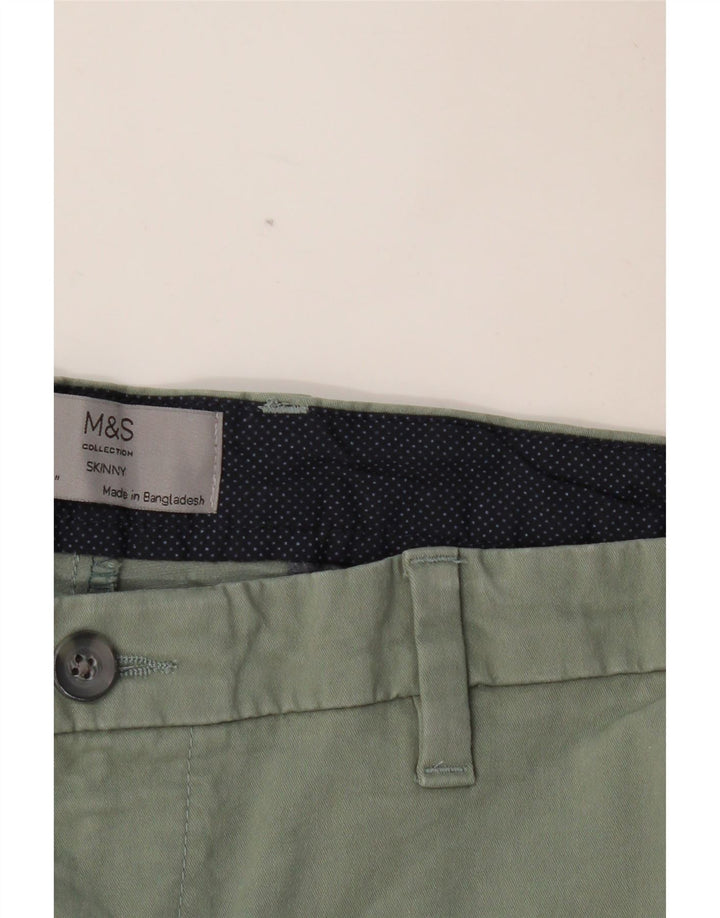 Męskie spodnie typu skinny Chino MARKS & SPENCER W36 L29 Zielone bawełniane