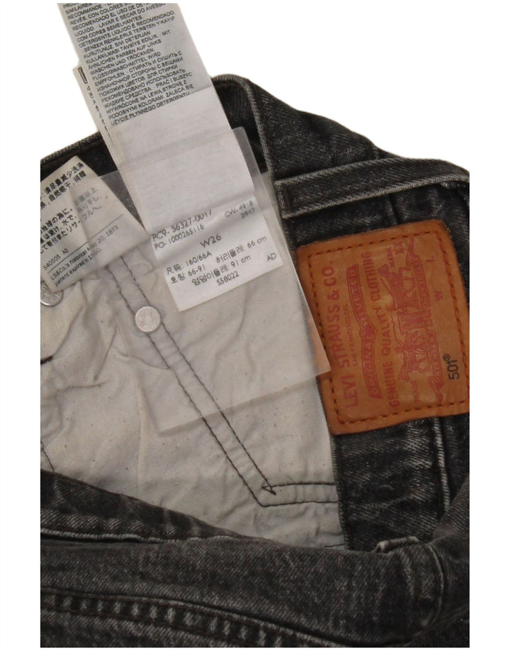 Damskie spodenki jeansowe LEVI'S 501 W30, średnia czarna bawełna