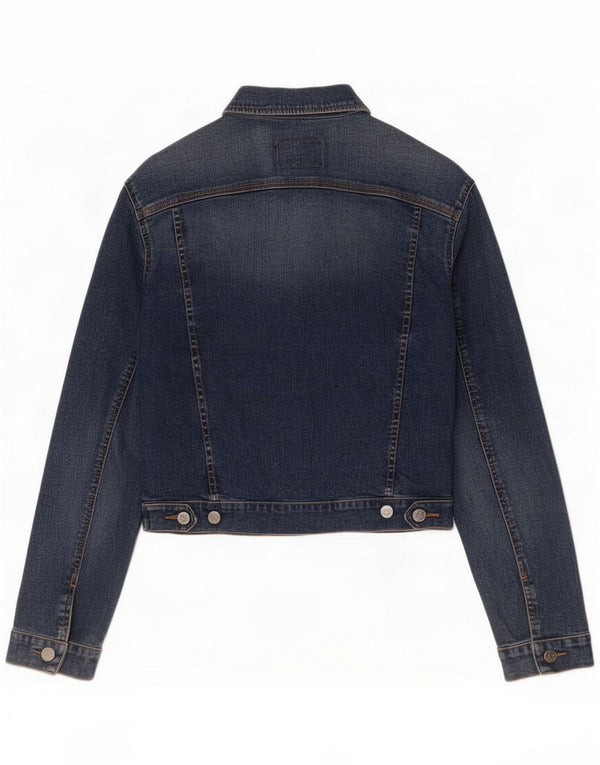Kurtka damska Rifle Crop Denim UK 18 XL, granatowa, bawełniana