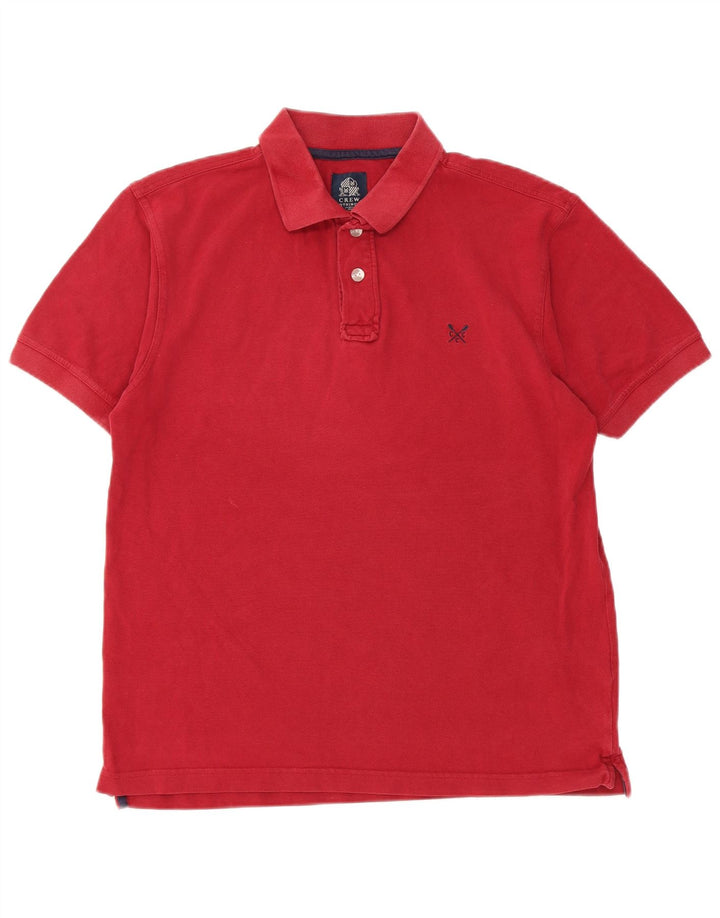 Crew Clothing Męska koszulka polo Średnio czerwona bawełniana