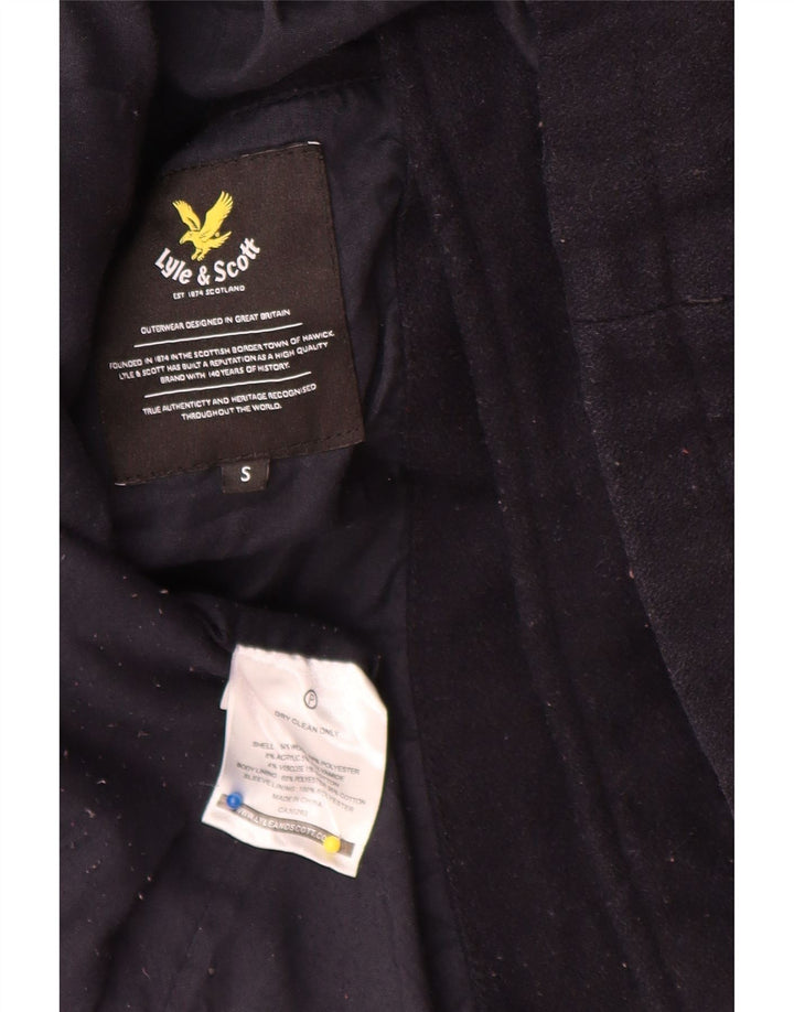 Lyle & Scott Męski płaszcz grochowy UK 36 Mały granatowy akryl