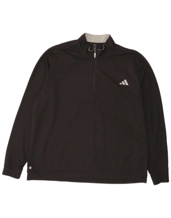 Męska bluza Adidas z zamkiem błyskawicznym, 2XL, czarny poliester