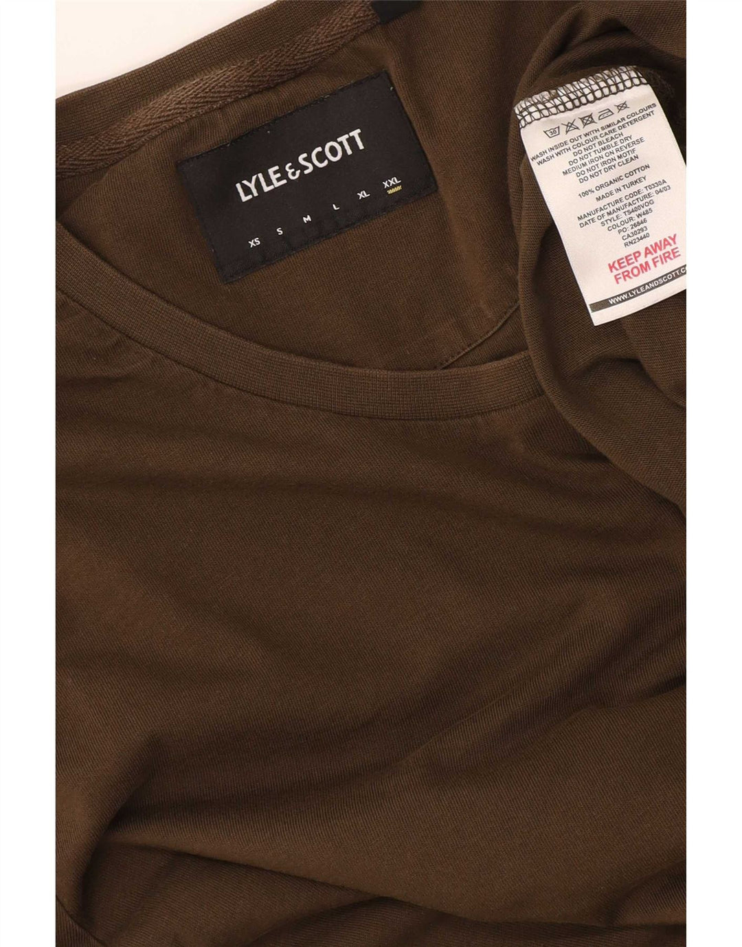 T-shirt męski Lyle & Scott, bawełniany khaki, 2XL