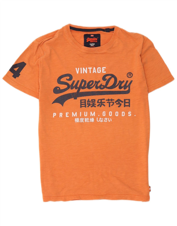 Męski T-shirt Superdry z grafiką, średni pomarańczowy, bawełniany