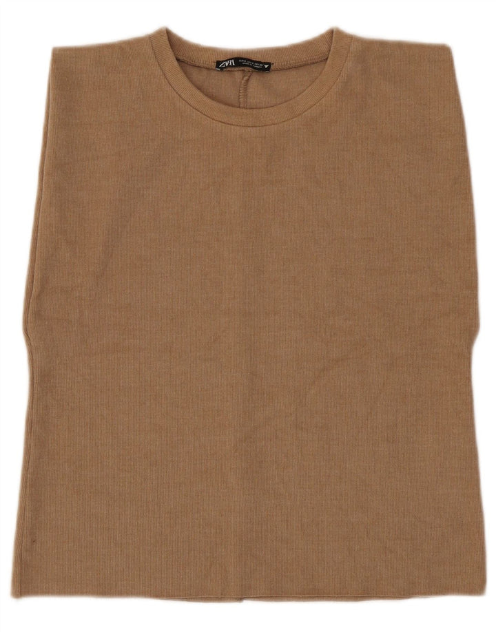 Damska kamizelka Zara Top UK 10 Small Brown Cotton