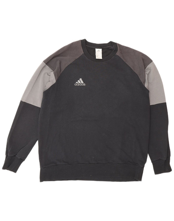 Męska bluza ADIDAS XL, czarna, z blokami kolorów, bawełniana