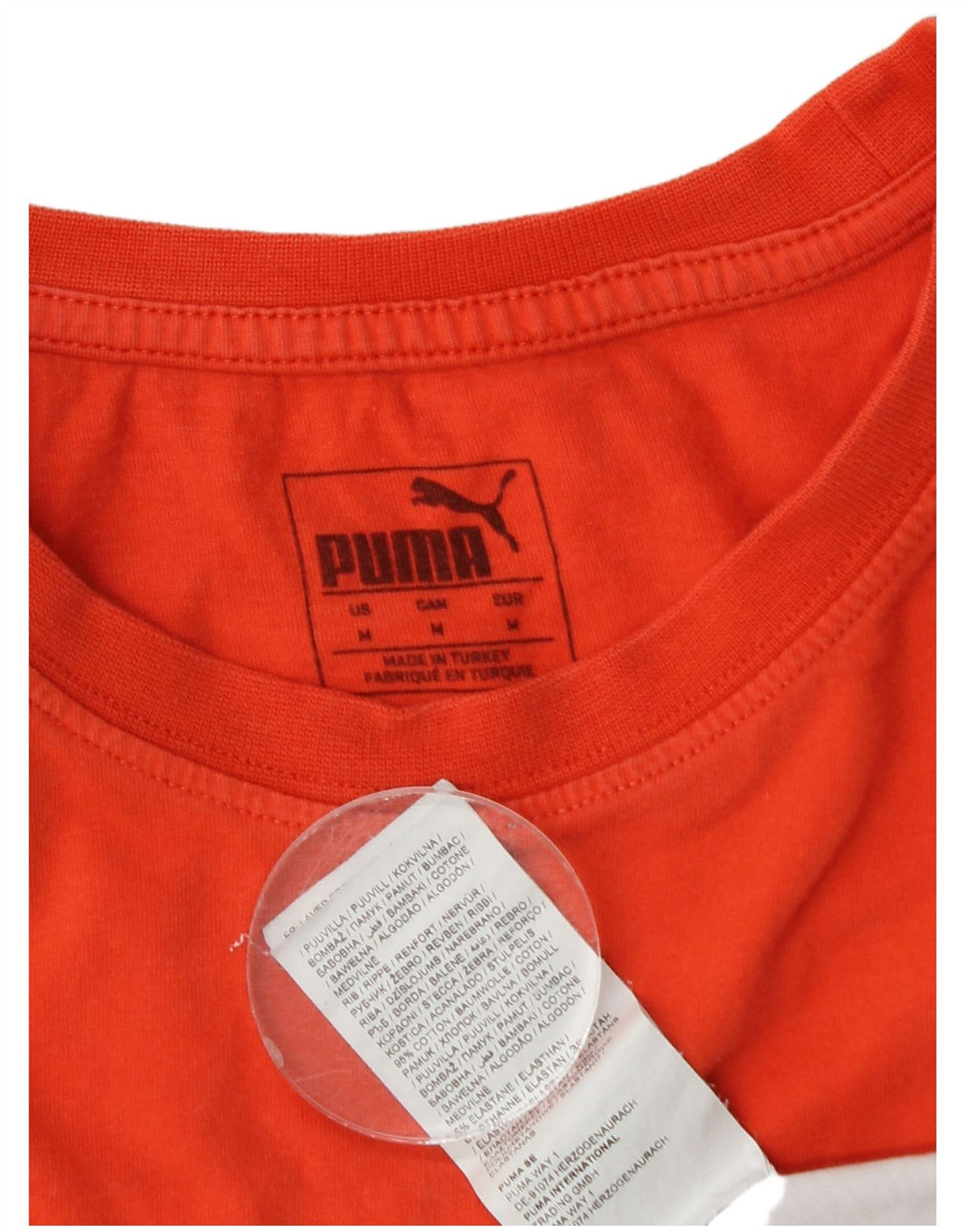 T-shirt męski PUMA Top, bawełna w kolorze średniej bieli, z blokami kolorów