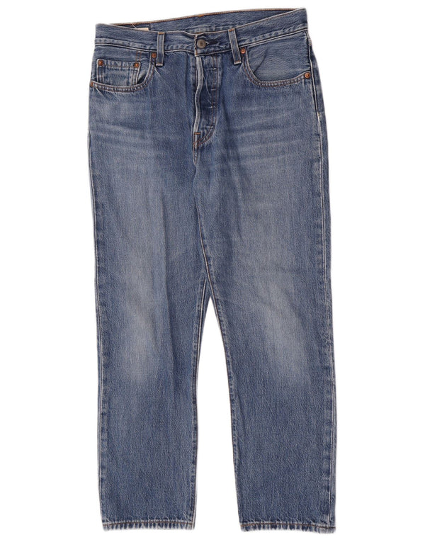 Damskie jeansy Levi's 501 Crop Straight W28 L26 Niebieskie bawełniane