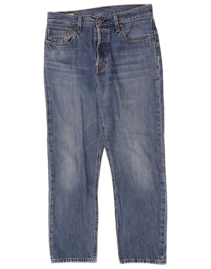 Damskie jeansy Levi's 501 Crop Straight W28 L26 Niebieskie bawełniane