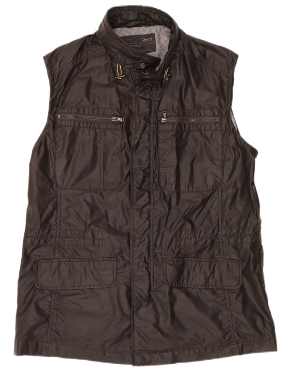 MARLBORO CLASSICS Mens Utility Gilet EU 54 2XL Black Cotton